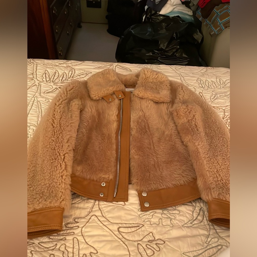 Coach leather and fur jacket